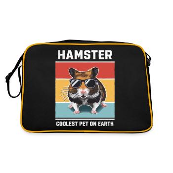 Hamster Coolest Pet On Earth Retro Sunglasses - Retro Bag - black/gold - Back