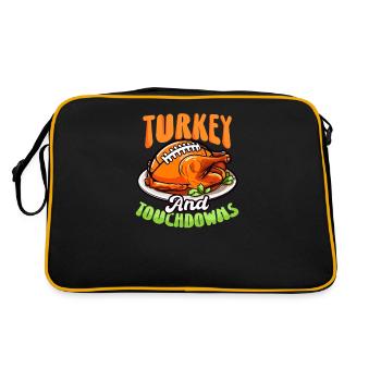 Thanksgiving Football Turkey Touchdowns - Sac Retro - noir/or - Dos