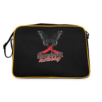 Brain Aneurysm Survivor Surviving And Thriving - Retro Bag - black/gold - Back