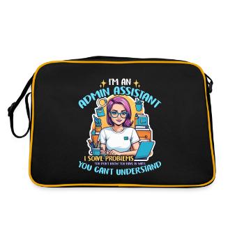 Je suis un assistant administratif Je résous les problèmes Secrétaire - Sac Retro - noir/or - Dos