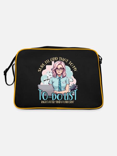 Admin Assistant Sure I'll Add That To Office Clerk - Retro Bag - black/gold - Back
