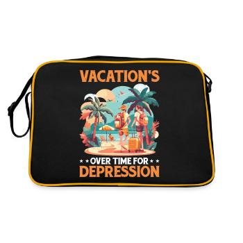 Vacation's Over Time For Depression 2 - Retro Bag - black/gold - Back