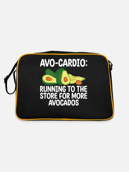 Avocado Gifts - Retro Tasche - Schwarz/Gold - Hinten