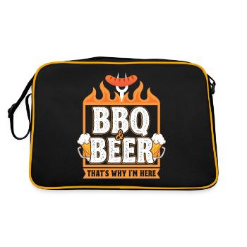 Funny BBQ Quote Barbecue Dad Dad BBQ Beer - Retro Bag - black/gold - Back
