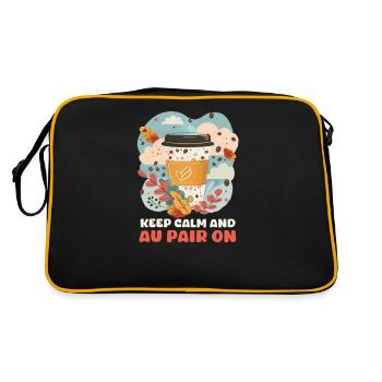 Au Pair Keep Calm And Au Pair On - Retro Bag - black/gold - Back