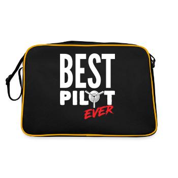 Bester Pilot - Retro Tasche - Schwarz/Gold - Hinten
