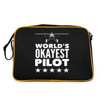 Weltbester Pilot - Retro Tasche - Schwarz/Gold - Hinten