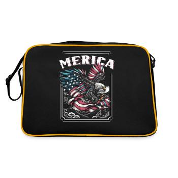 USA flag American Power 4th of July - Retro Bag - black/gold - Back