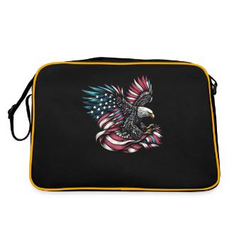 USA flag American Power 4th of July - Retro Bag - black/gold - Back