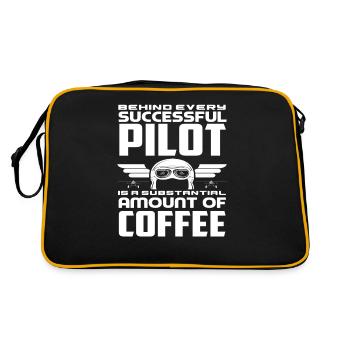Pilot Kaffee Piloten - Retro Tasche - Schwarz/Gold - Hinten