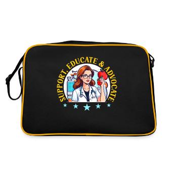 Éducateur en santé Soutien, éducation et défense des intérêts - Sac Retro - noir/or - Dos