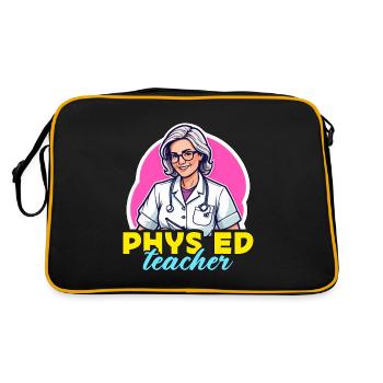 Health Educator Phys Ed Teacher Public Health - Retro Bag - black/gold - Back