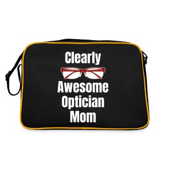 Offensichtlich Großartig, Optikerin, Mutter, - Retro Tasche - Schwarz/Gold - Hinten