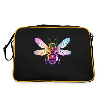 Abeille colorée Arc en ciel Oeuvre de couleur - Sac Retro - noir/or - Dos