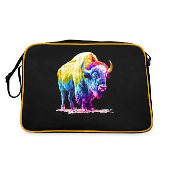 Buffle coloré Pop Art - Puissance et Nature - Sac Retro - noir/or - Dos