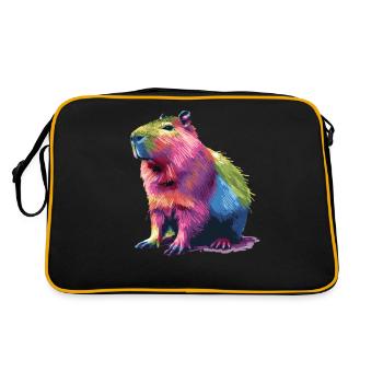 Colorful Capybara Rainbow Graphic for - Retro Bag - black/gold - Back