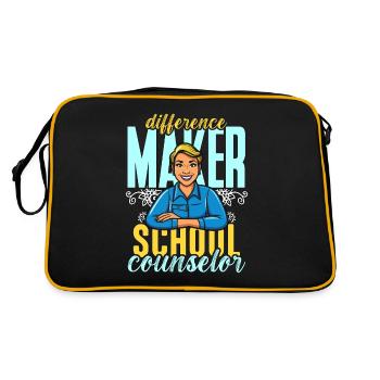 School Counselor Difference Maker School Therapist - Retro Tasche - Schwarz/Gold - Hinten