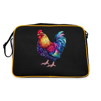 Rooster Rainbow – Colorful Blaze - Retro Bag - black/gold - Back