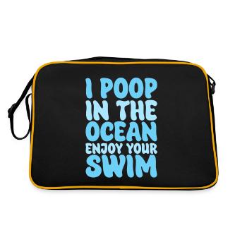 Je fais caca dans l’océan Profitez de votre baignade - Sac Retro - noir/or - Dos