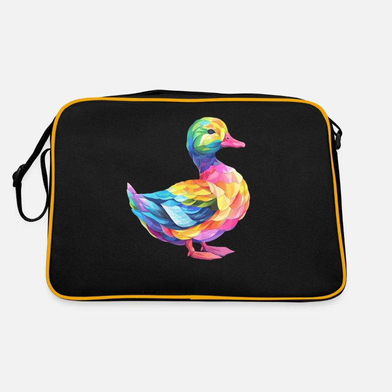Colorful Duck Artwork Vibrant Colorful Retro Bag