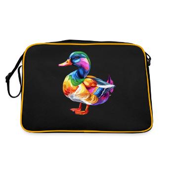 Canard coloré Illustration Nature Art Design - Sac Retro - noir/or - Dos