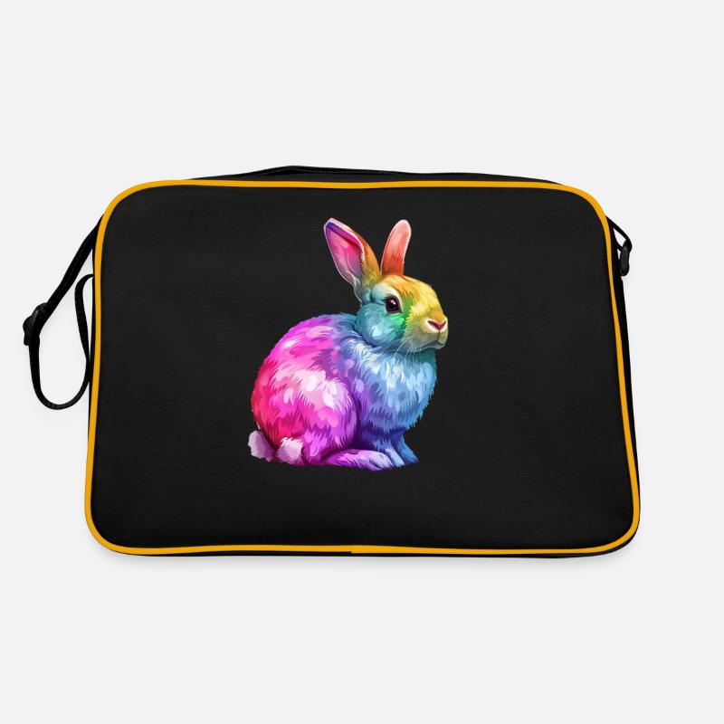 Oeuvre de lapin arc-en-ciel coloré Sac Retro