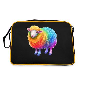 Rainbow Sheep Farm Animal for Animal Lovers - Retro Bag - black/gold - Back