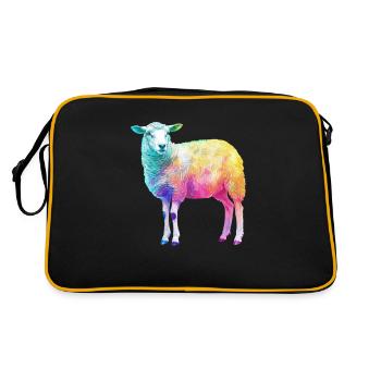 Sheep with Rainbow Shepherd Farm Animal - Retro Bag - black/gold - Back