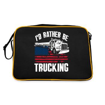 Chauffeur de camion Conduite de camion Drapeau des États-Unis - Sac Retro - noir/or - Dos