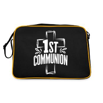 Conception de la croix de première communion - Sac Retro - noir/or - Dos