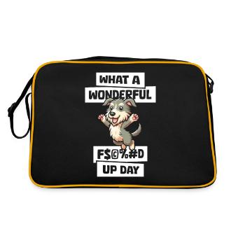 Irish Wolfhound Fucked Up Day - Sac Retro - noir/or - Dos