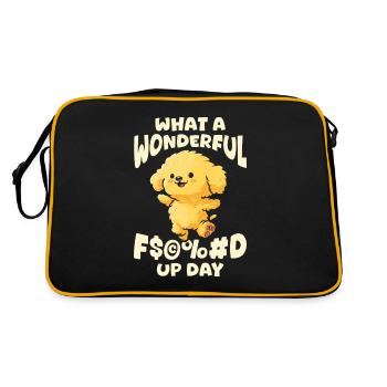 Golden Doodle Fucked Up Day - Retro Tasche - Schwarz/Gold - Hinten