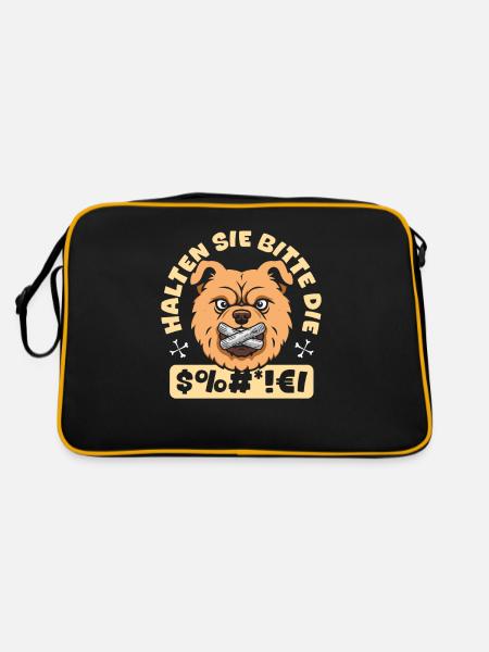 Chow Chow S’il vous plaît, taisez-vous - Sac Retro - noir/or - Dos