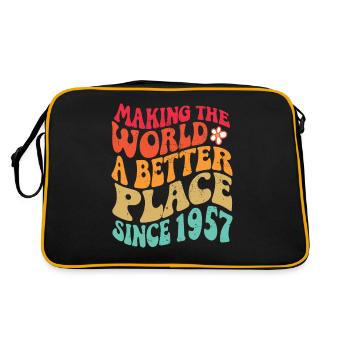 1957 Anniversaire Vintage Hippie Groovy - Sac Retro - noir/or - Dos
