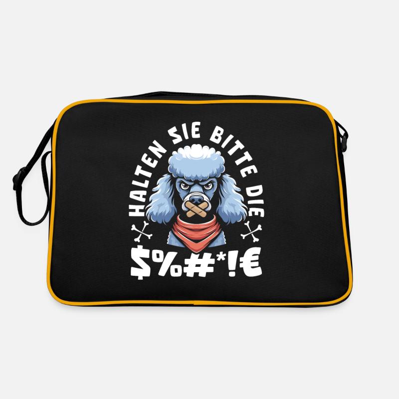 Pudel Halten Sie Bitte Die Fresse Retro Tasche
