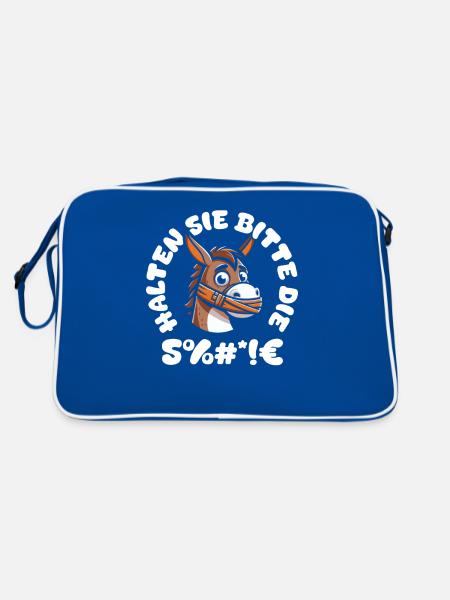 mule donkey please keep your mouth shut - Retro Bag - blue/white - Back