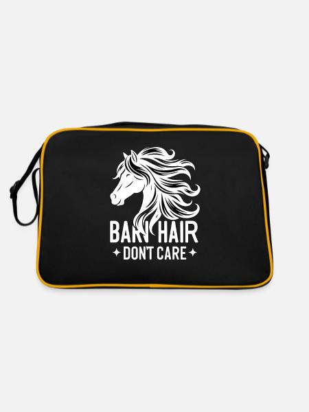 Scheunenhaar ist egal - Retro Tasche - Schwarz/Gold - Hinten
