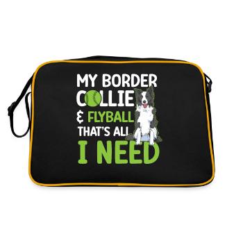 Flyball Canine Sport Agility Parcour Dog - Retro Tasche - Schwarz/Gold - Hinten
