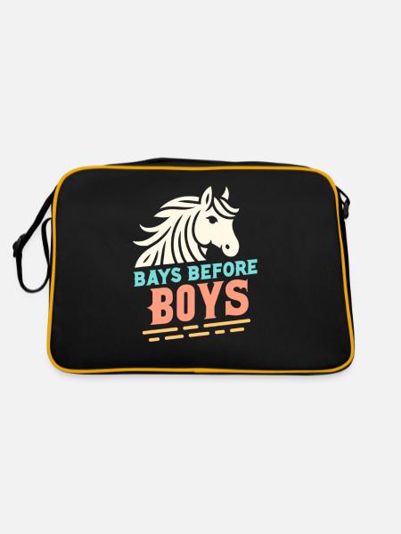 Buchten vor Jungen - Retro Tasche - Schwarz/Gold - Hinten