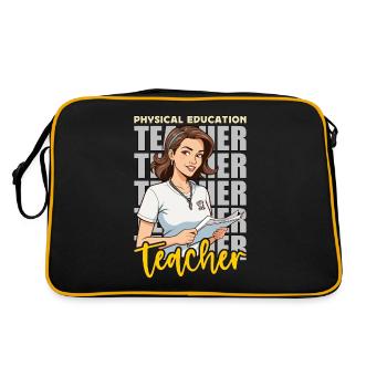 P.E Instructor Physical Education Teacher Educator - Retro Bag - black/gold - Back