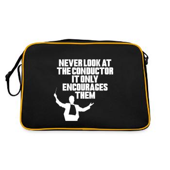 Never Look At The Conductor It Encourages Them 4 - Retro Tasche - Schwarz/Gold - Hinten