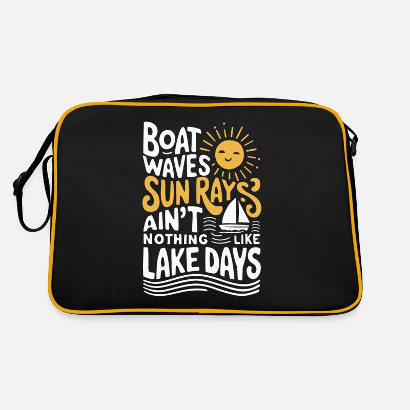 bateau, vagues, rayons de soleil, jours en mer, été, Sac Retro