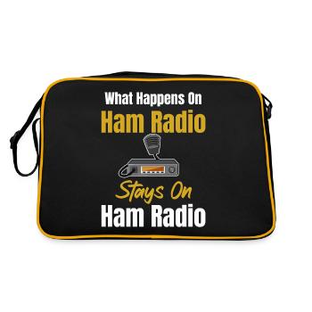 What happens in amateur radio remains on the - Retro Bag - black/gold - Back