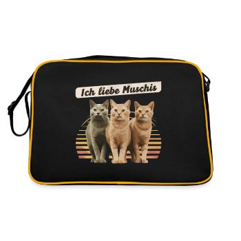 I Love Funny Saying Dredging Party - Retro Bag - black/gold - Back