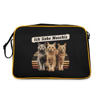 I Love Funny Saying Dredging Party - Retro Bag - black/gold - Back