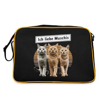 I Love Funny Saying Dredging Party - Retro Bag - black/gold - Back