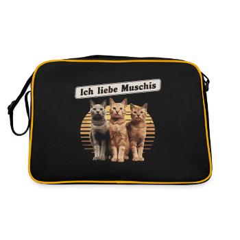 I Love Funny Saying Dredging Party - Retro Bag - black/gold - Back