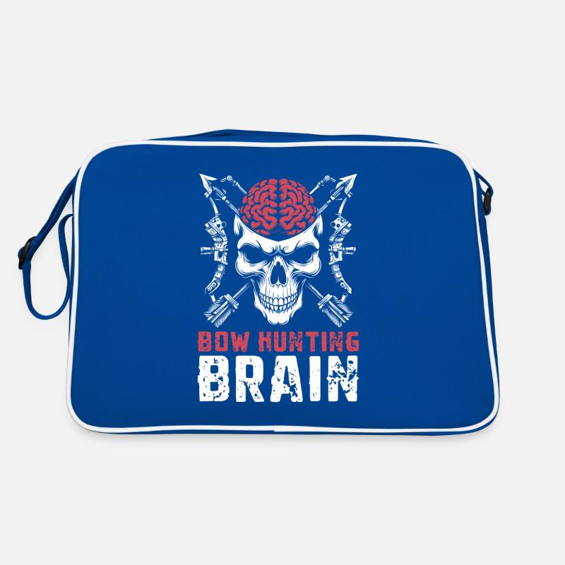 Bogenjagd Bogenjäger Schädel Bow Hunting Brain Retro Tasche