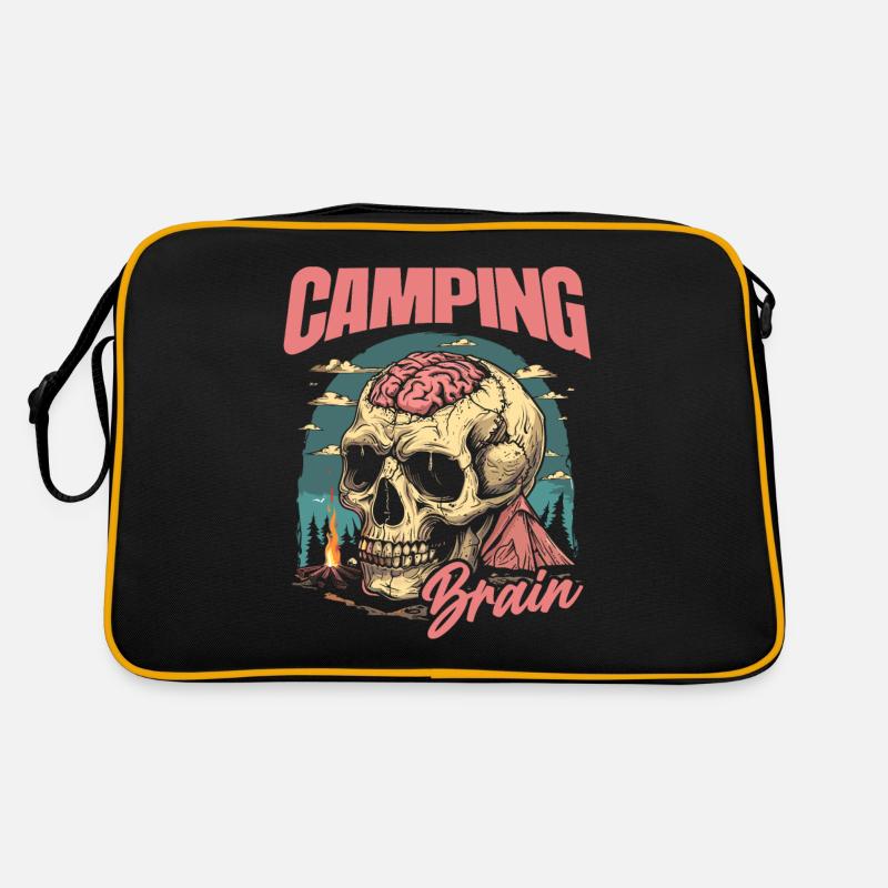 Zelt Camping Campen Schädel Camping Brain Retro Tasche