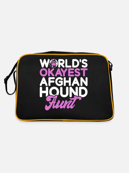 Afghan Hound Gifts - Retro Tasche - Schwarz/Gold - Hinten